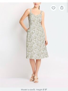 Market & Spruce Sage Green Floral Midi Dress